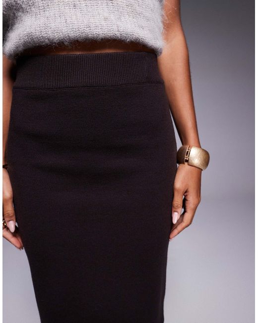 River Island Brown Knitted Maxi Skirt