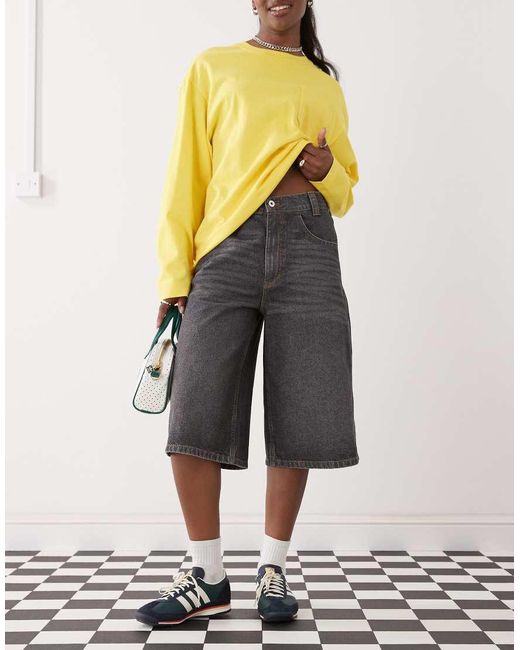 Collusion Black baggy Skater Jorts