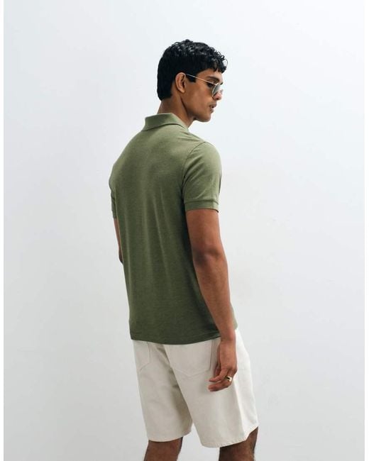 Mango Green Polo Neck T-shirt for men