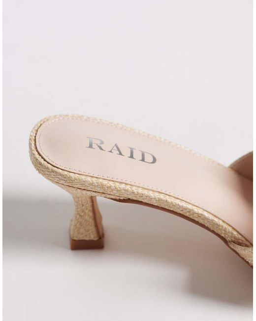 Raid Natural Clydie Kitten Heel Mule Sandals