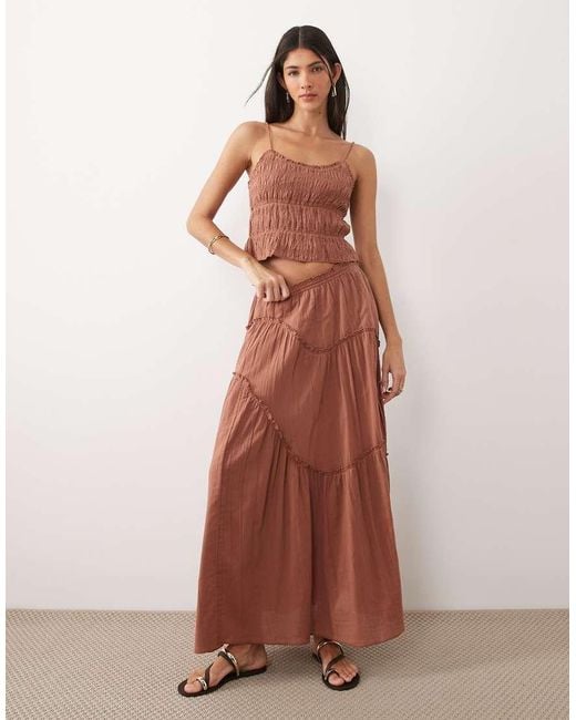 Iisla & Bird Brown Maxi Ruffle Skirt
