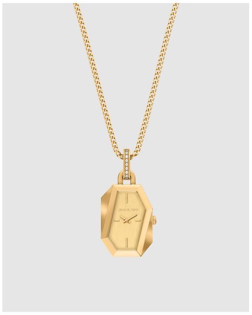 Michael Kors Metallic Suri Two-Hand-Tone Stainless Steel Watch Necklace, Mk7614