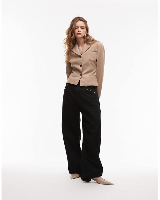 ASOS Natural Fitted High Break Point Blazer