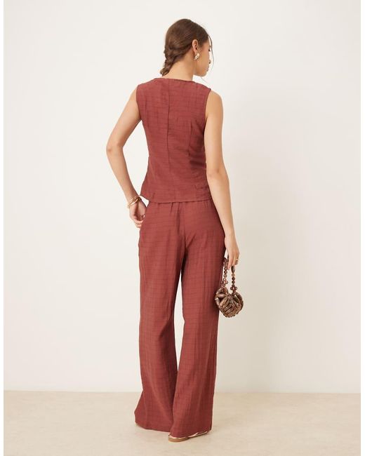 Vila Red Wide Leg Trouser Co-Ord