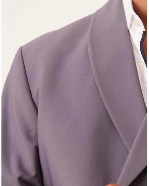 ASOS Purple Double Breasted Wrap Boxy Suit Tuxedo Jacket for men