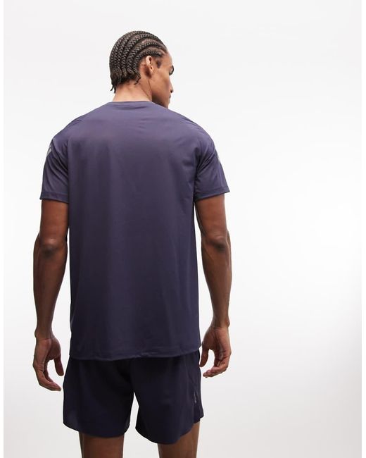 Adidas Originals Blue Adidas Running Adi365 T-shirt With 3 Stripe Arm for men