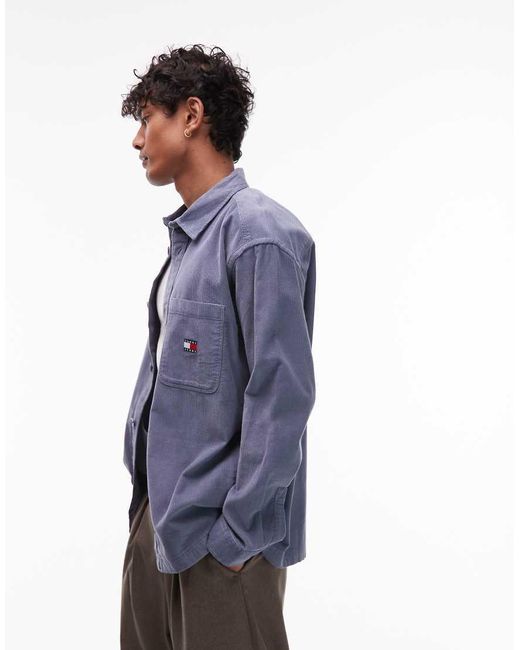 Sobrecamisa Oscuro De Pana De - Marino Tommy Hilfiger de hombre de color Blue