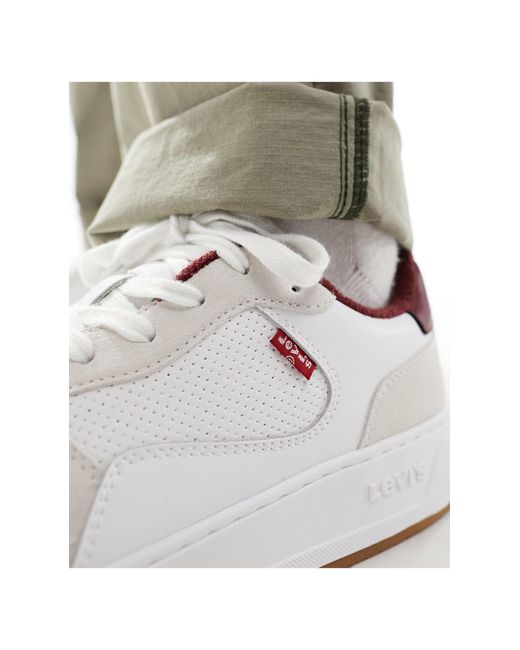 Levi's White Glide Leather Trainer With Logo for men