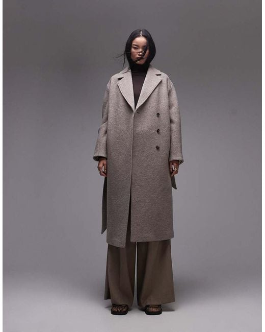 & Other Stories Gray Belted Wool Coat