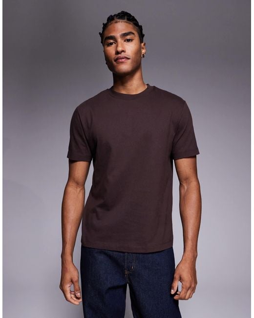 ASOS Brown T-shirt With Text Graphic for men