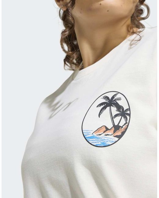 Adidas Originals White Summer Slide Graphic T-Shirt2