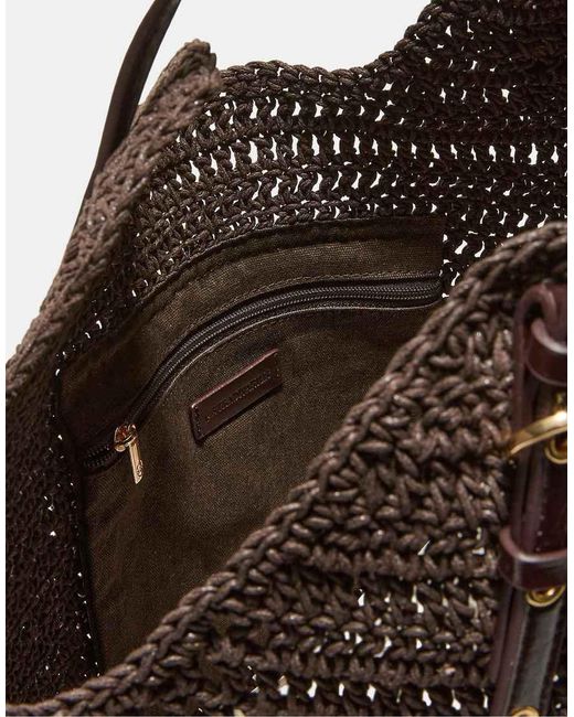 Stradivarius Black Crochet Shoulder Bag