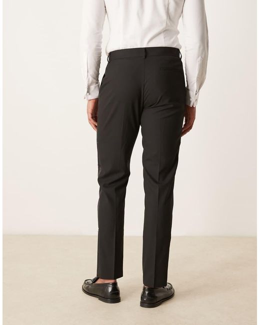 Pantalones De Esmoquin Negros De Corte Slim De ASOS de hombre de color Black