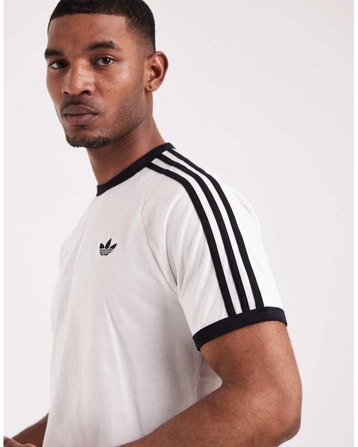 Adidas Originals White Three Stripe T-Shirt