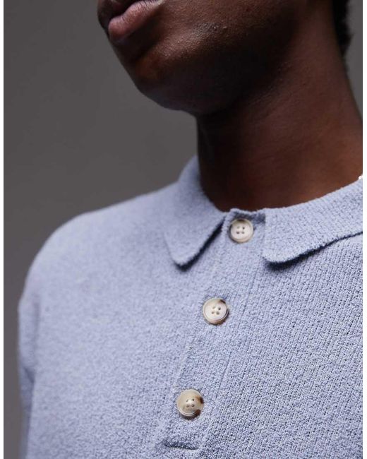 Topman Gray Knit Button Through Boucle Shirt for men