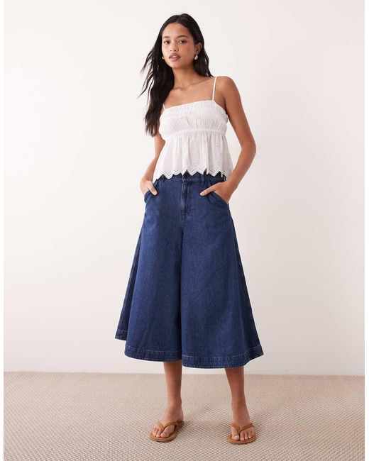 ARKET Blue Denim Culottes