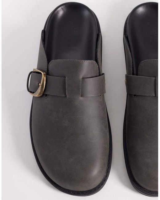 ASOS Brown Mules With Buckled Strap for men