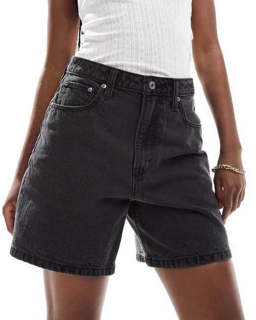 Abercrombie & Fitch Black – curve love – locker geschnittene jeans-shorts