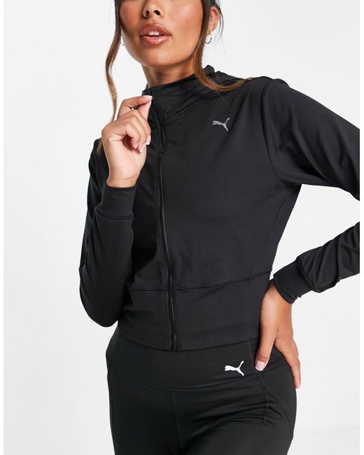 PUMA Synthetic Yoga Studio Yogini Mesh Back Hoodie in Black | Lyst UK