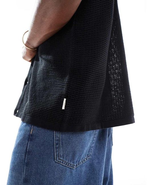 Jack & Jones Blue Crochet Shirt for men