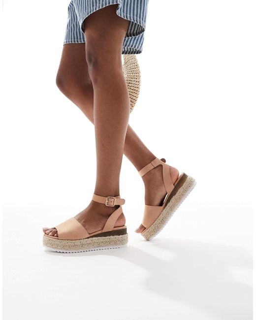SEQWL Brown Flatform Espadrilles