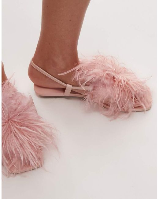 JW PEI Pink Fluffy Flat Sandals