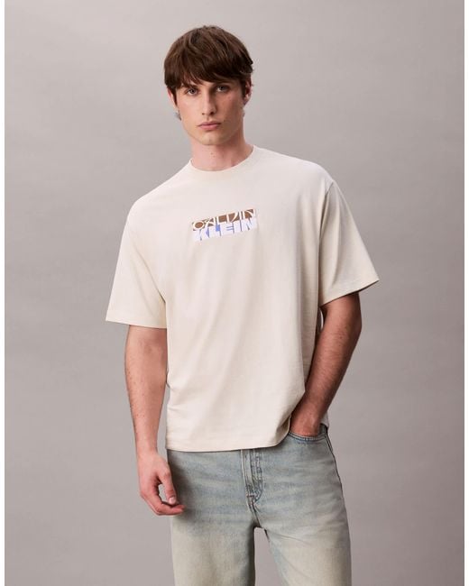 Calvin Klein Gray Block Logo T-shirt for men