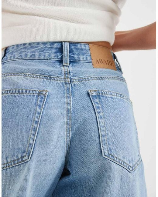 Aware Blue High Waist Denim Bermuda Shorts