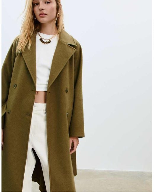 Stradivarius Zachte Trenchcoat in het Green