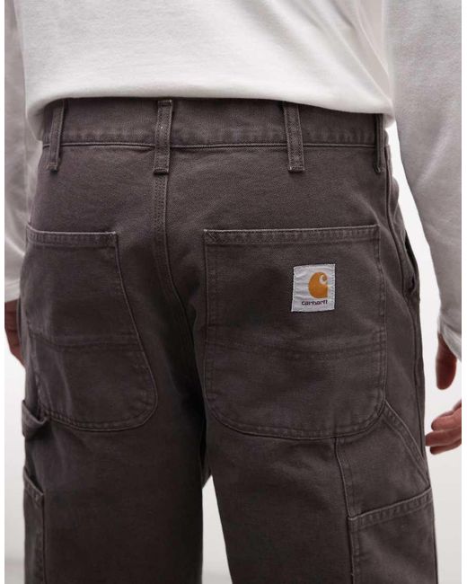 Carhartt Brown Single Knee Loose Straight Fit Jeans for men