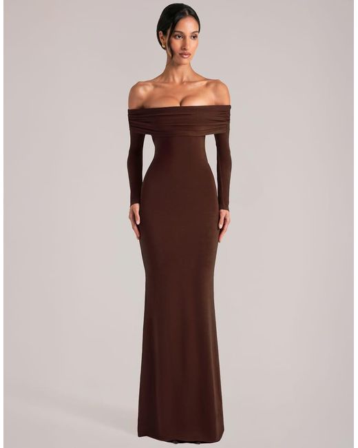 Oh Polly Multicolor Off Shoulder Cut Out Detail Maxi Dress