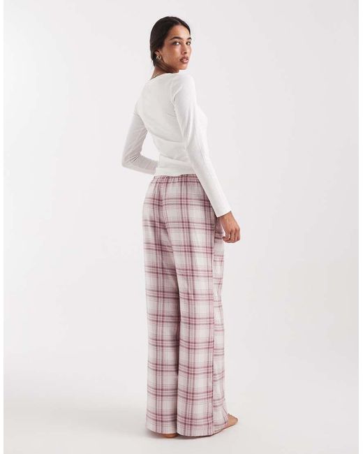 Hollister Pink baggy Flannel Pajama Bottoms