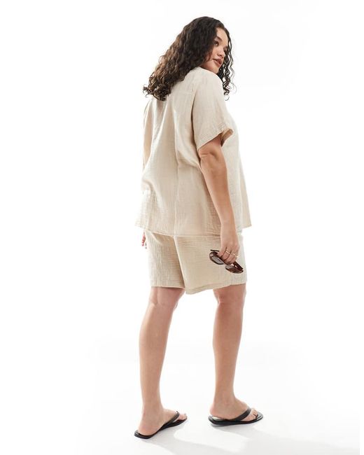 ONLY Natural Cheesecloth Pull On Shorts