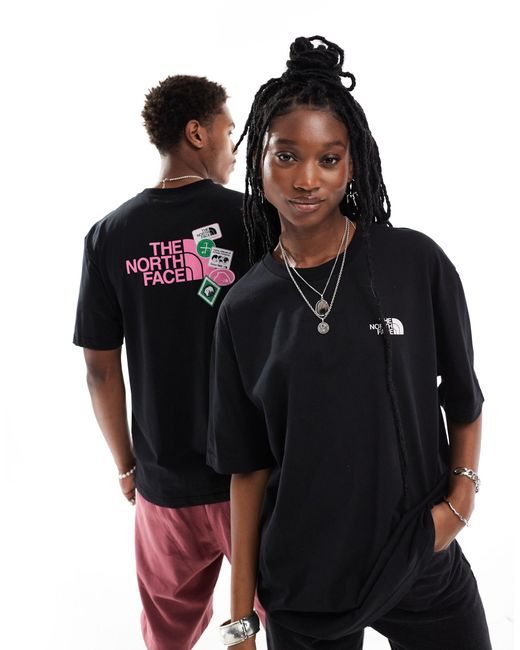 The North Face Black Expedition Stickers Backprint Oversized T-shirt