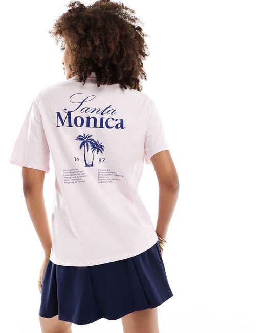 T-shirt à imprimé santa monica Pimkie en coloris White