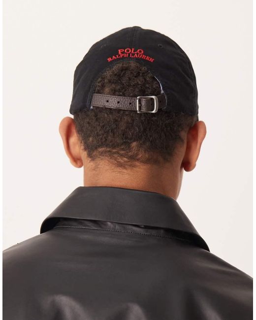 Polo Ralph Lauren Black Multi Icon Logo Baseball Cap for men