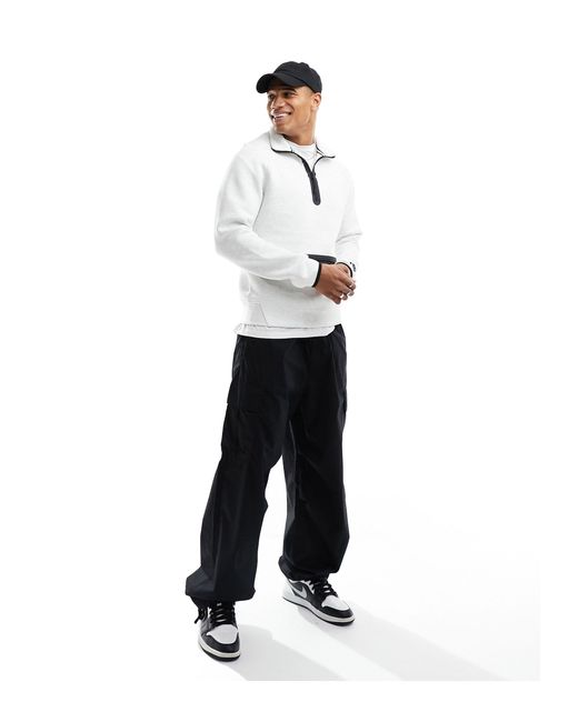 Sudadera blanca con media cremallera tech fleece Nike de hombre de color White