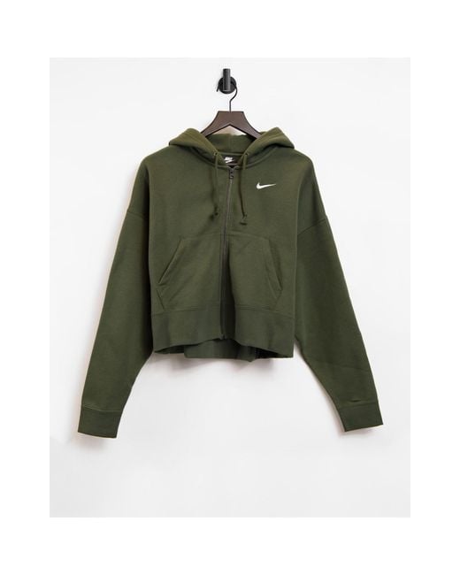Nike mini swoosh oversized green hoodie sale