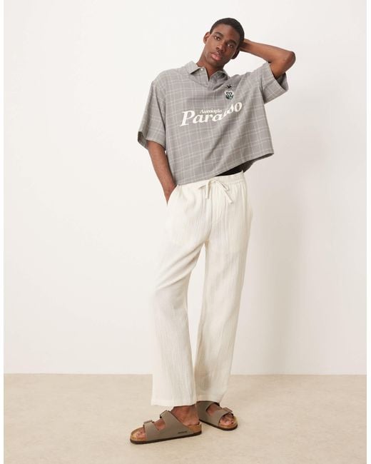ASOS Gray Boxy Oversized Overhead Shirt for men