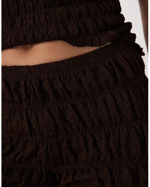 Brave Soul Black Co-Ord Ruched Mini Shorts With Ruffle Detail