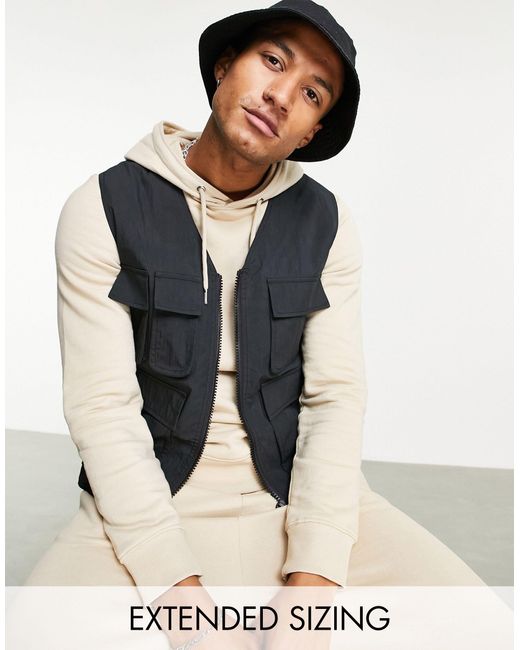 ASOS Utility Gilet With Pockets in Black for Men | Lyst