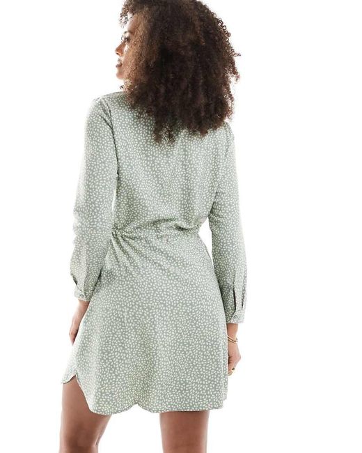 ONLY Green Tie Waist Dress