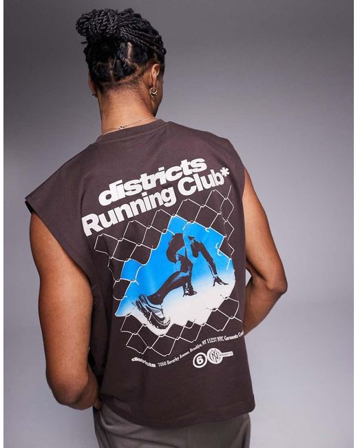 Canotta Oversize Squadrata Con Stampa Grafica di ASOS in Blue da Uomo