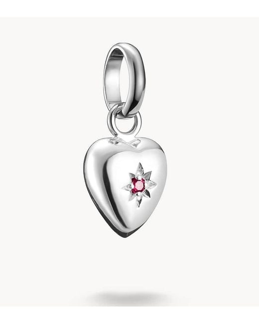 Thomas Sabo White Charm Pendant Heart With Star Connect