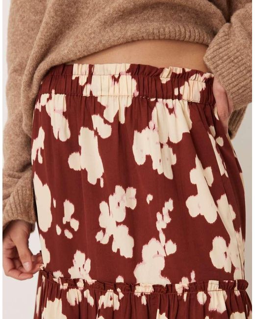Wednesday's Girl Natural Tiered Floaty Midi Skirt