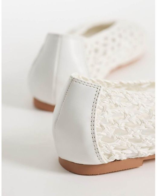 Public Desire Natural Rhodes Woven Ballet Flats