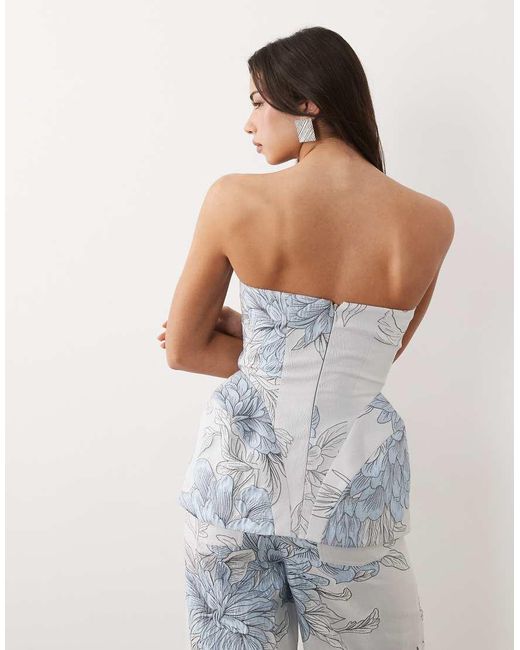ASOS Blue Sculpted Jacquard Top