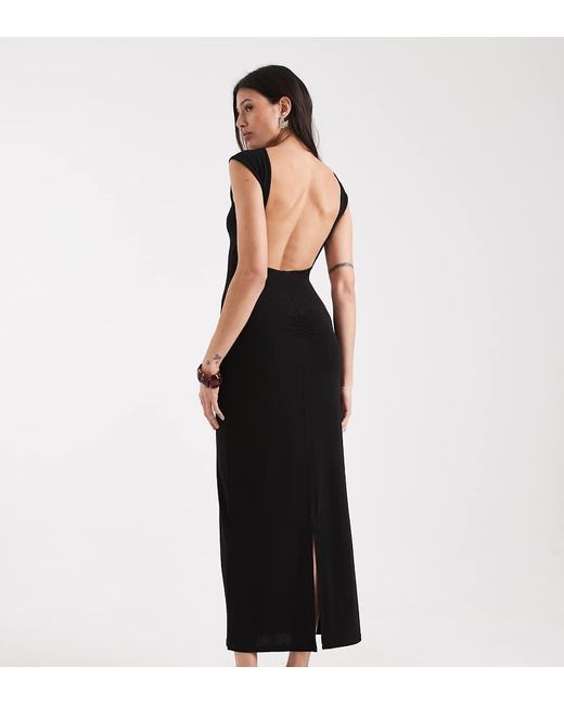 Noisy May Ruche Detail Blackless Midaxi Dress