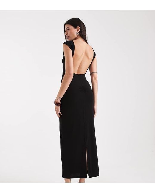 Noisy May Ruche Detail Blackless Midaxi Dress