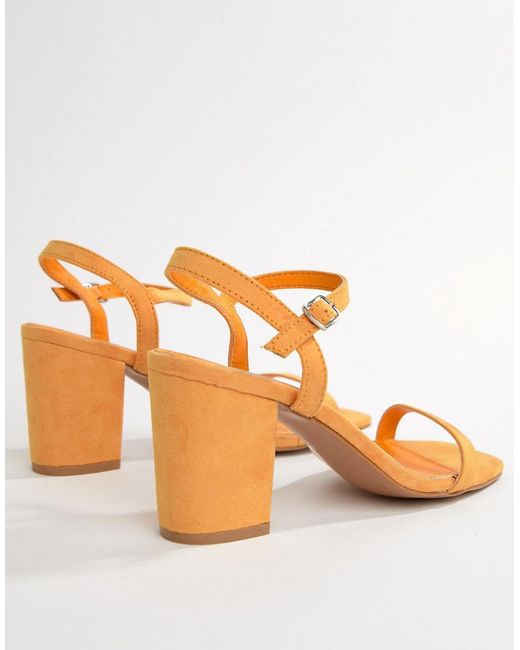 Glamorous Peach Block Heel Sandals in 